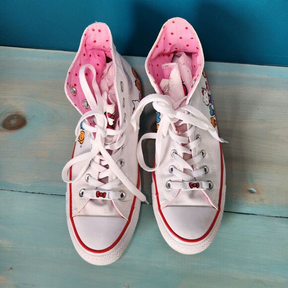 Converse x Sanrio Hello Kitty Kawaii High Top Women's Size 9.5 Sneakers Rare - Picture 3 of 16